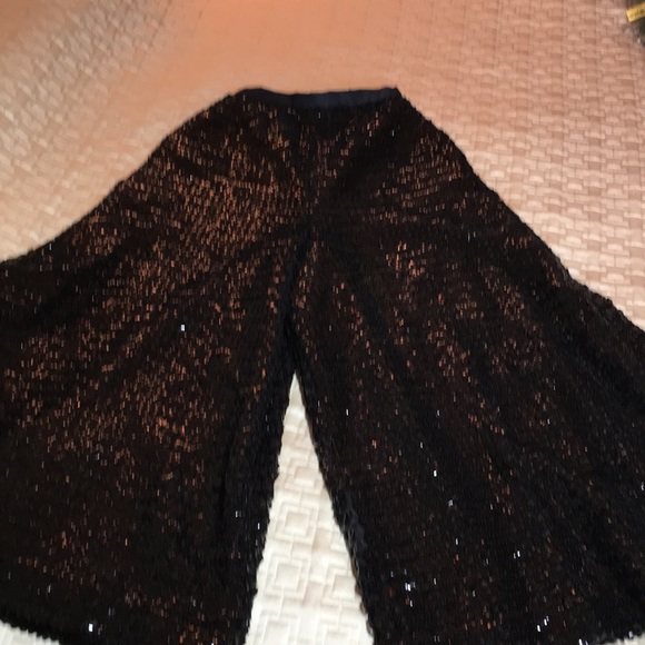 Miss Betsey Pants - Vintage 1970s Les Wilk Black Sequin Pantsuit